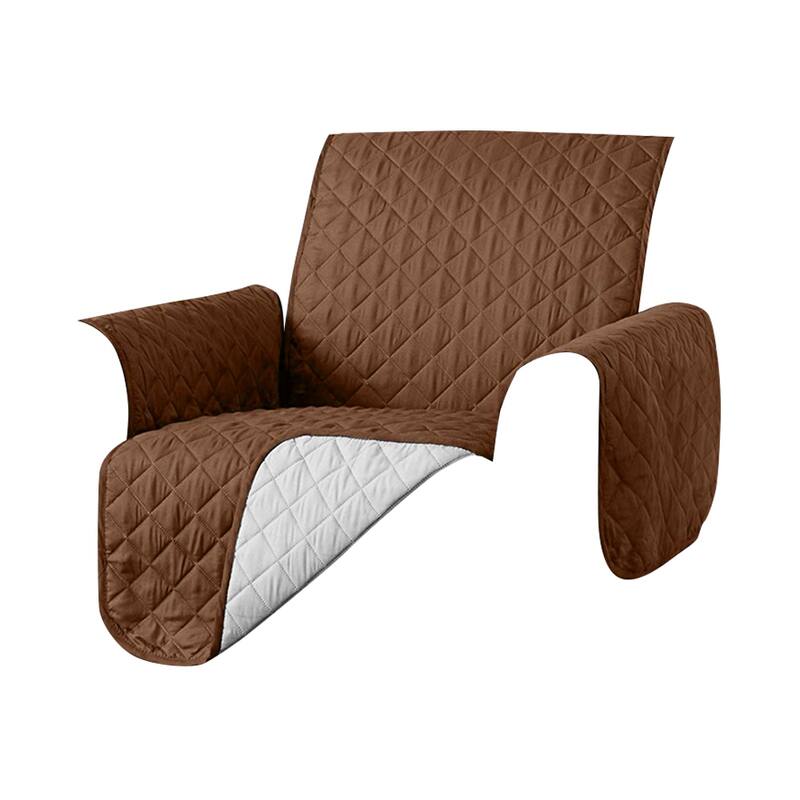 Quilted Microfiber Sofa Slipcover Furniture Protector Mat with Straps