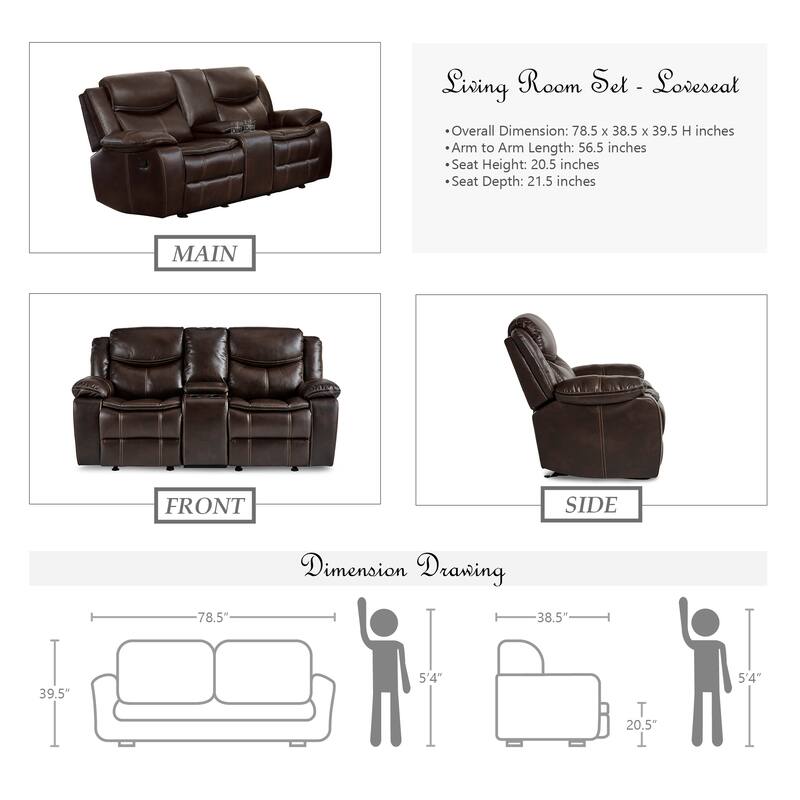 Ember 3-Piece Living Room Reclining Set