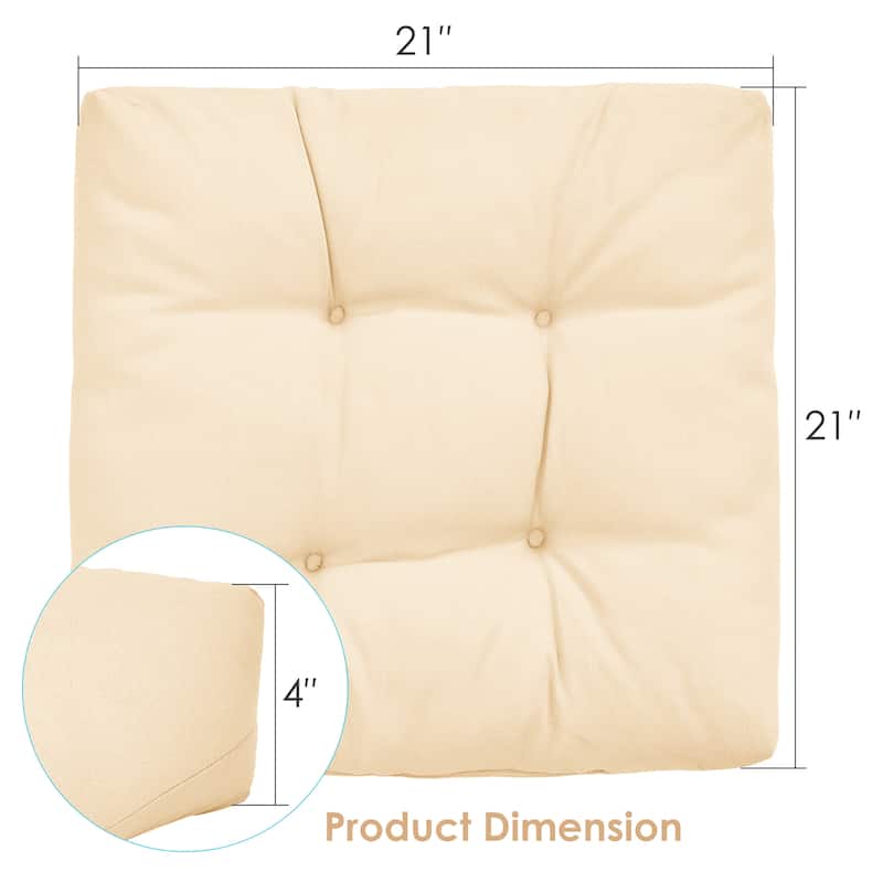 Costway 2 PCS 21'' x 21'' Patio Chair Seat Cushion Pads Indoor/Outdoor
