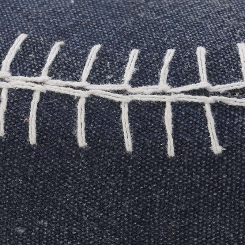 Sevita Handcrafted Embroidered Border Pouf