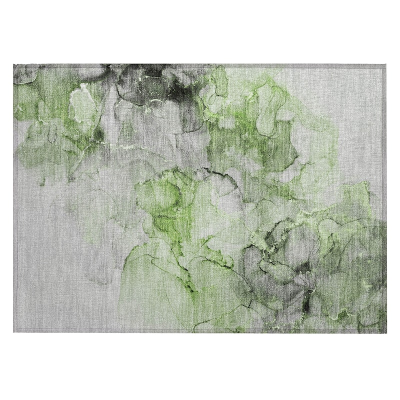 Machine Washable Indoor/ Outdoor Abstract Chantille Rug