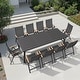 preview thumbnail 38 of 41, 9/11/13-Piece Outdoor Patio Dining Set All-Weather Aluminum Dining Table with Umbrella Hole and Adjustable Folding Chairs