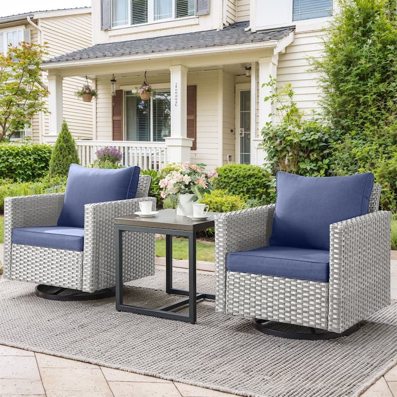 Outdoor Swivel Glider Chairs with Soft Cushion