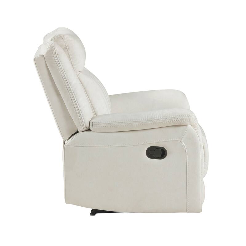 Lenore 39.5" Microfiber Manual Double Reclining Sofa - Tab Pull Motion