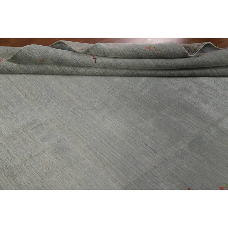 Indian Gabbeh Area Rug Handmade Wool Carpet - 8'1"x 9'9"