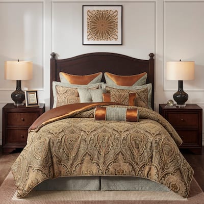 Hampton Hill Canovia Springs Brown Jacquard Comforter Set