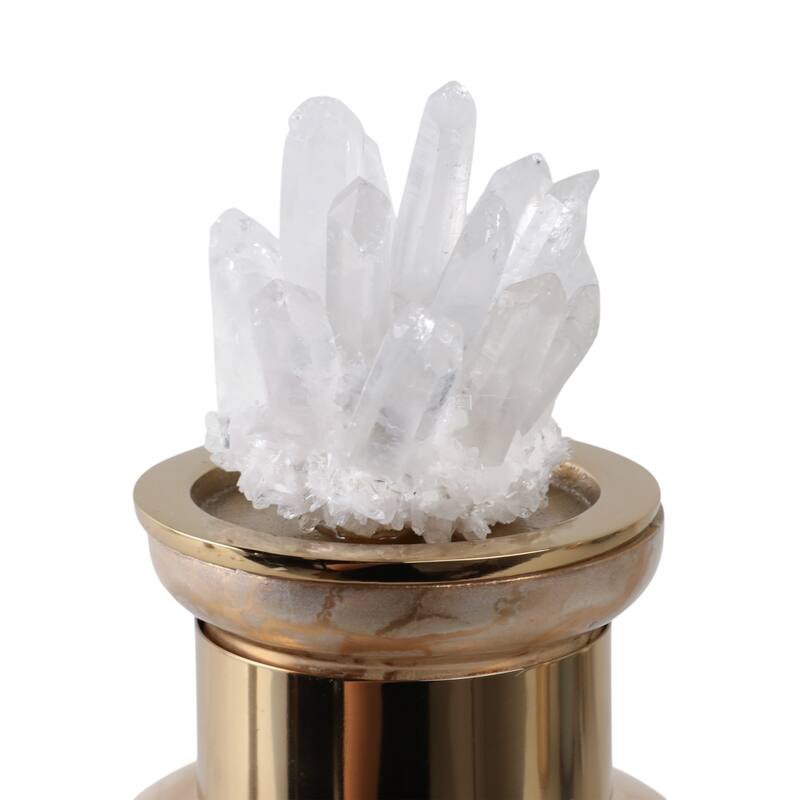 Glass Decorative Vase Glam Accent with Stone Details Modern Style