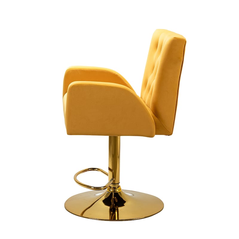 Loreto Modern Tufted Velvet Swivel chair with Adjustable Height Set of 2 by HULALA HOME