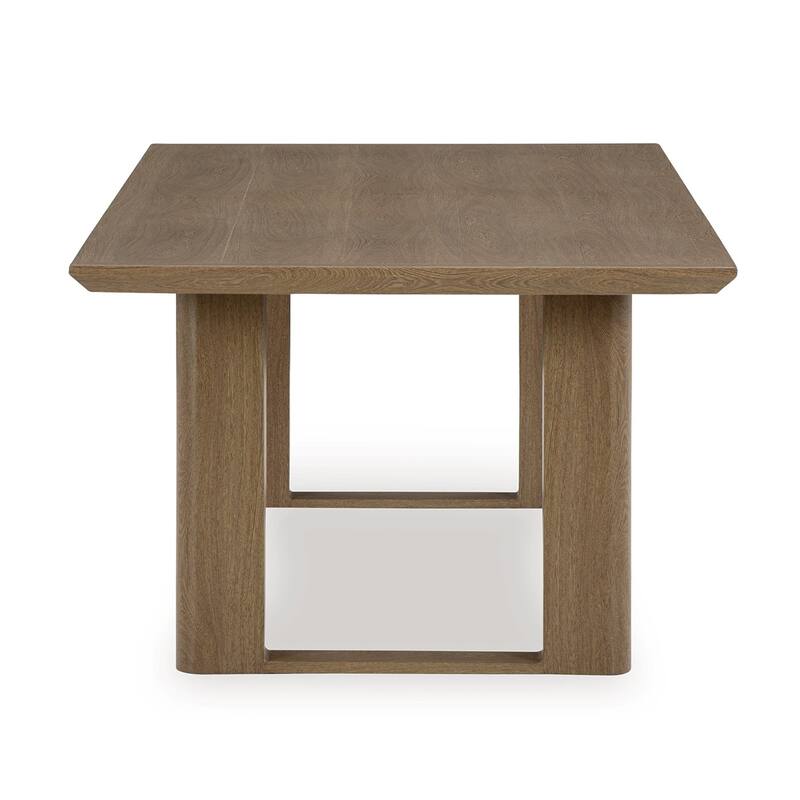 Baily Outdoor Dining Table with Umbrella Hole, 84 Inch Brown Metal