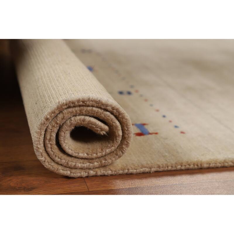 Tribal Gabbeh Indian Foyer Rug Handmade Oriental Silk Carpet - 3'0"x 4'10"