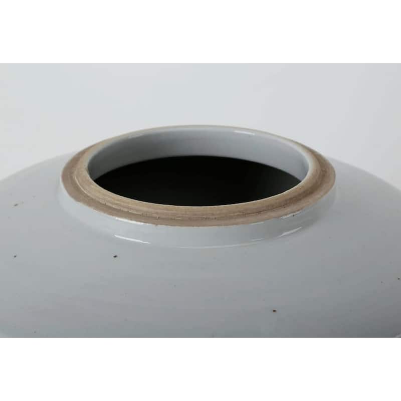 Artissance 13.3 in. Tall Off White Matte-Glazed Porcelain Clara Ginger Round Jar with Lid