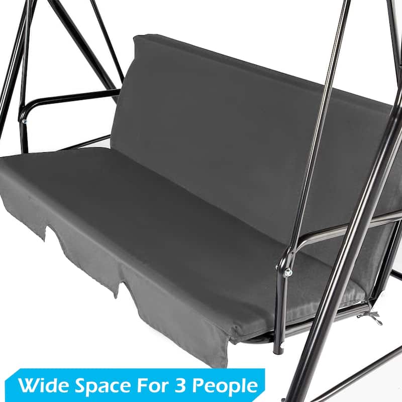 3-Seat Patio Swing Chair, Outdoor Porch Swing Glider