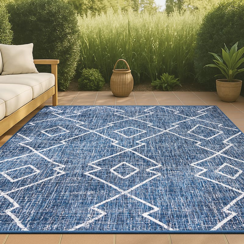 JONATHAN Y Derya Tribal Diamond Trellis Indoor/Outdoor Area Rug