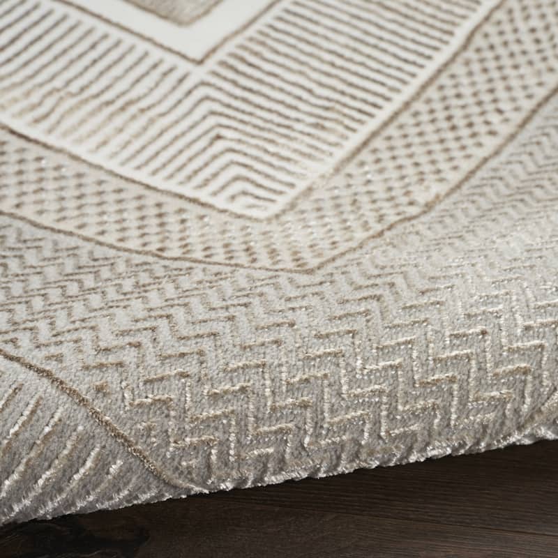 Power Loomed Geometric Modern Non Skid Stain Resistant Area Rug - 118' X '94' X '0.39