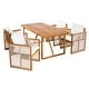 preview thumbnail 8 of 39, Christopher Knight Home - Modern Outdoor Acacia Wood Dining Set with Cushions and Handwoven Rope Chairs