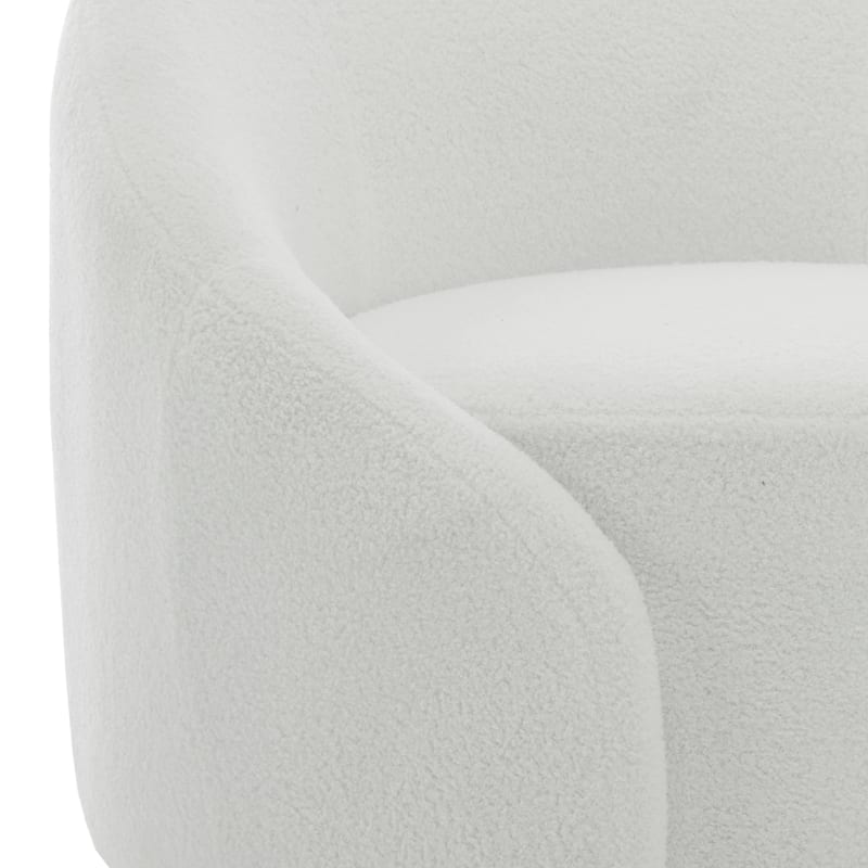Boucle Barrel Chair Upholstered 360°Swivel Armchair Set of 2