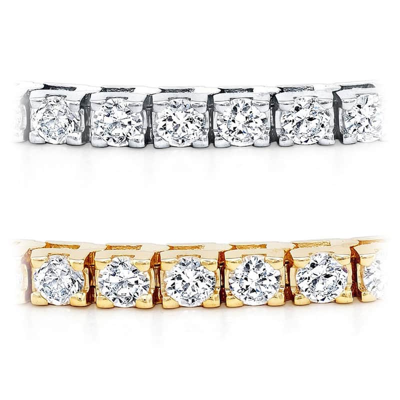 Auriya 2 to 12 carat TW Round Diamond Tennis Bracelet 14k Gold