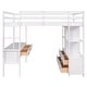 preview thumbnail 23 of 32, Multifunctional Loft Bed Full Size Loft Bed Solid with Built-in Desk and Two Drawers,Storage Shelves,Guardrail