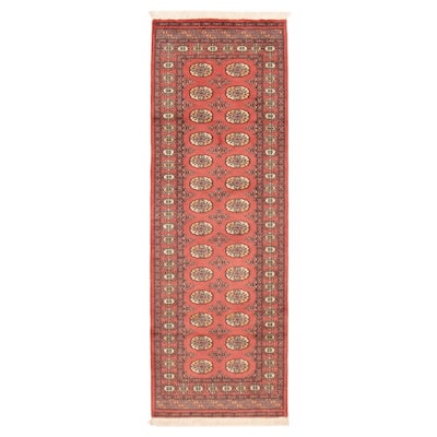 ECARPETGALLERY Hand-knotted Peshawar Bokhara Coral Wool Rug - 2'8 x 8'1