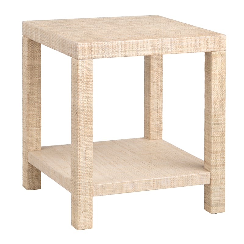 Square Rafia End Table