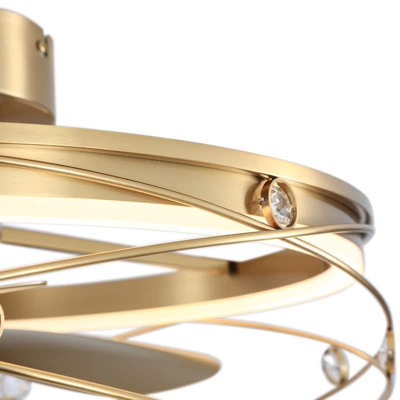 21-In LED Chandelier Ceiling Fan with Light Remote(3-blade)