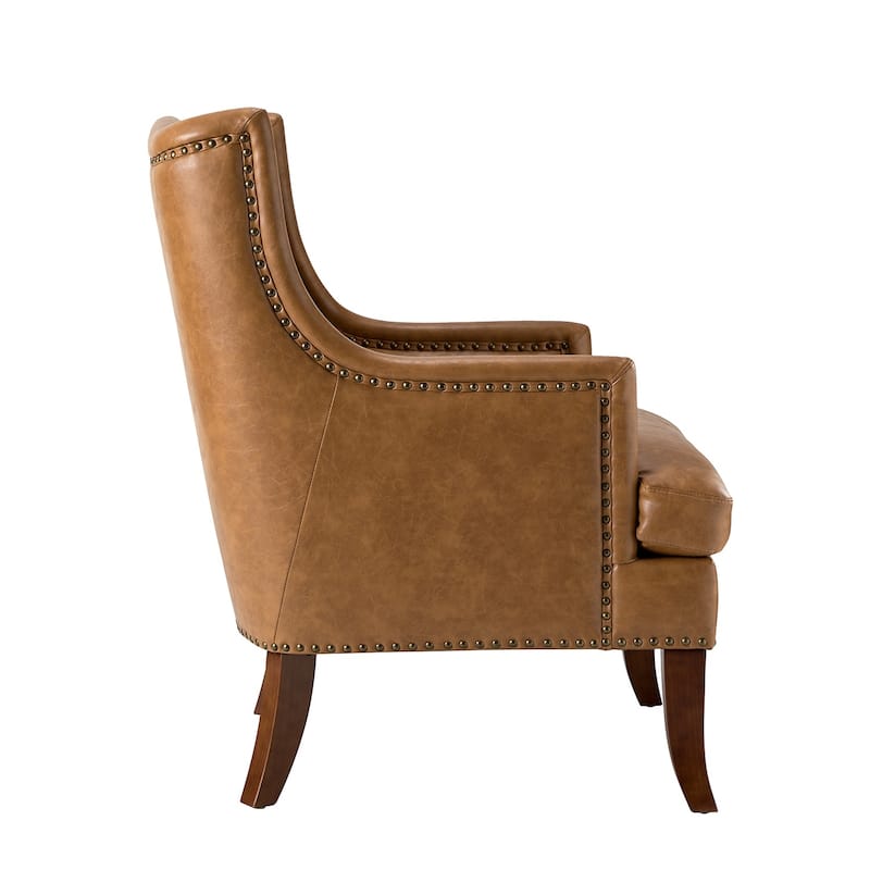 Konrad Comfy Living Room Vegan Leather Armchair by HULALA HOME