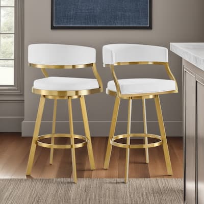 Saturn Modern Swivel Bar Stool, Upholstered Counter Chair with Metal Frame