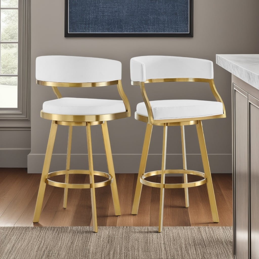 Saturn Modern Swivel Bar Stool, Upholstered Counter Chair with Metal Frame