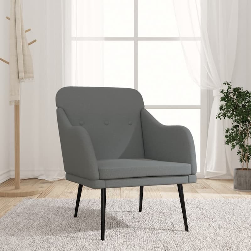 vidaXL Armchair Dark Gray 24.8"x29.9"x31.5" Fabric - 24.8" x 29.9" x 31.5"