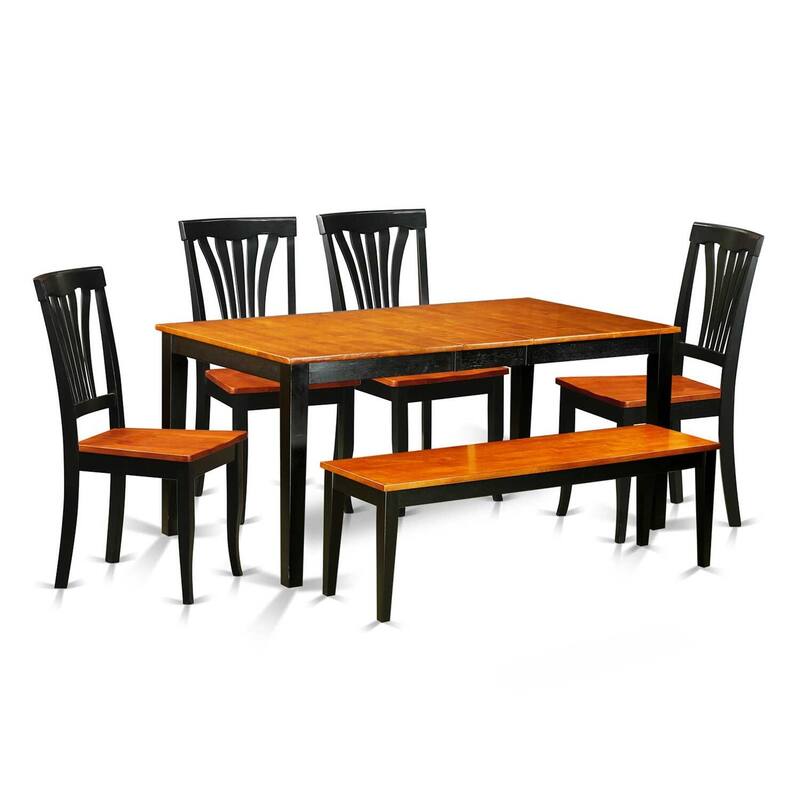 Contemporary Dining Table Set - Chic Kitchen Table & Chairs - Modern Dinette Set for 6