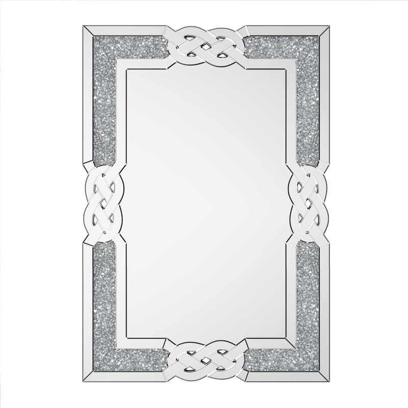 Sparkling Crystal Crush Diamond Accent Mirror Wall Mounted