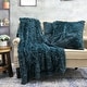 preview thumbnail 4 of 16, Halsted Shaggy FauxFur 3-piece Throw and Pillow Shell Set 60" x 80" - Teal