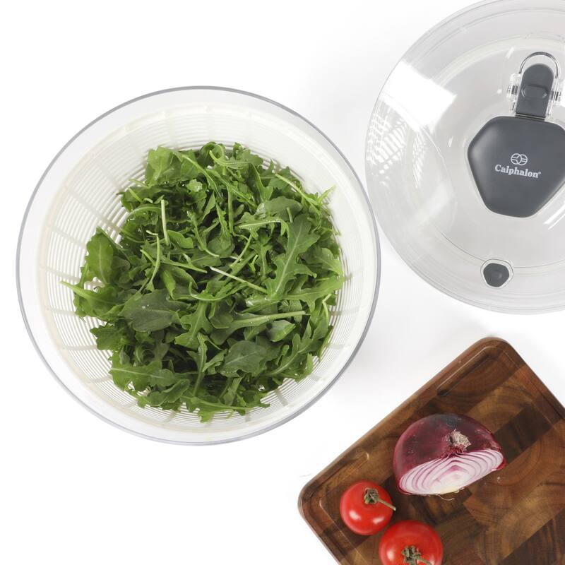 Calphalon Aero 6.3 Qt Salad Spinner, Fruit Wahser, Fruit Washing Bowl with Strainer, Vegertable Cleaner