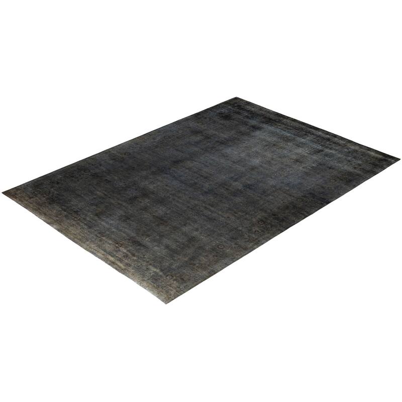 Overdyed One-of-a-Kind Hand-Knotted Area Rug - Gray - 10' 1" x 14' 0"