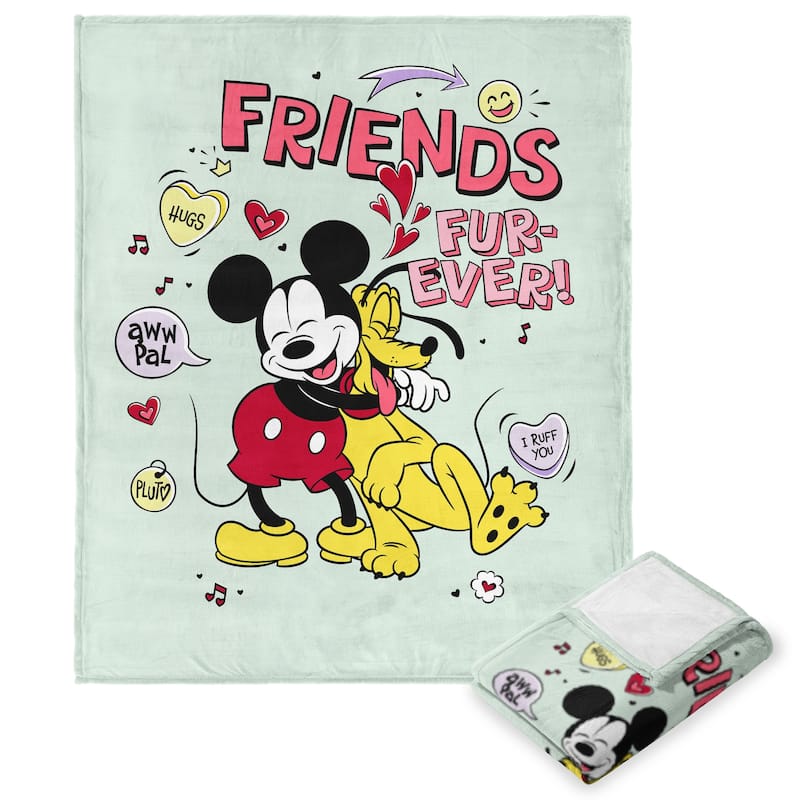Mickey Mouse Mickey & Goofy Friends Furever Silk Touch Throw - Bed Bath ...