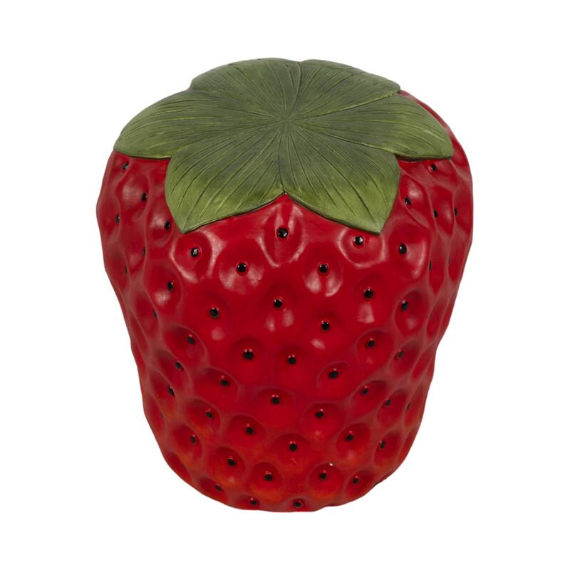 Resin Strawberry Garden Stool Outdoor Chair - Red, 17"