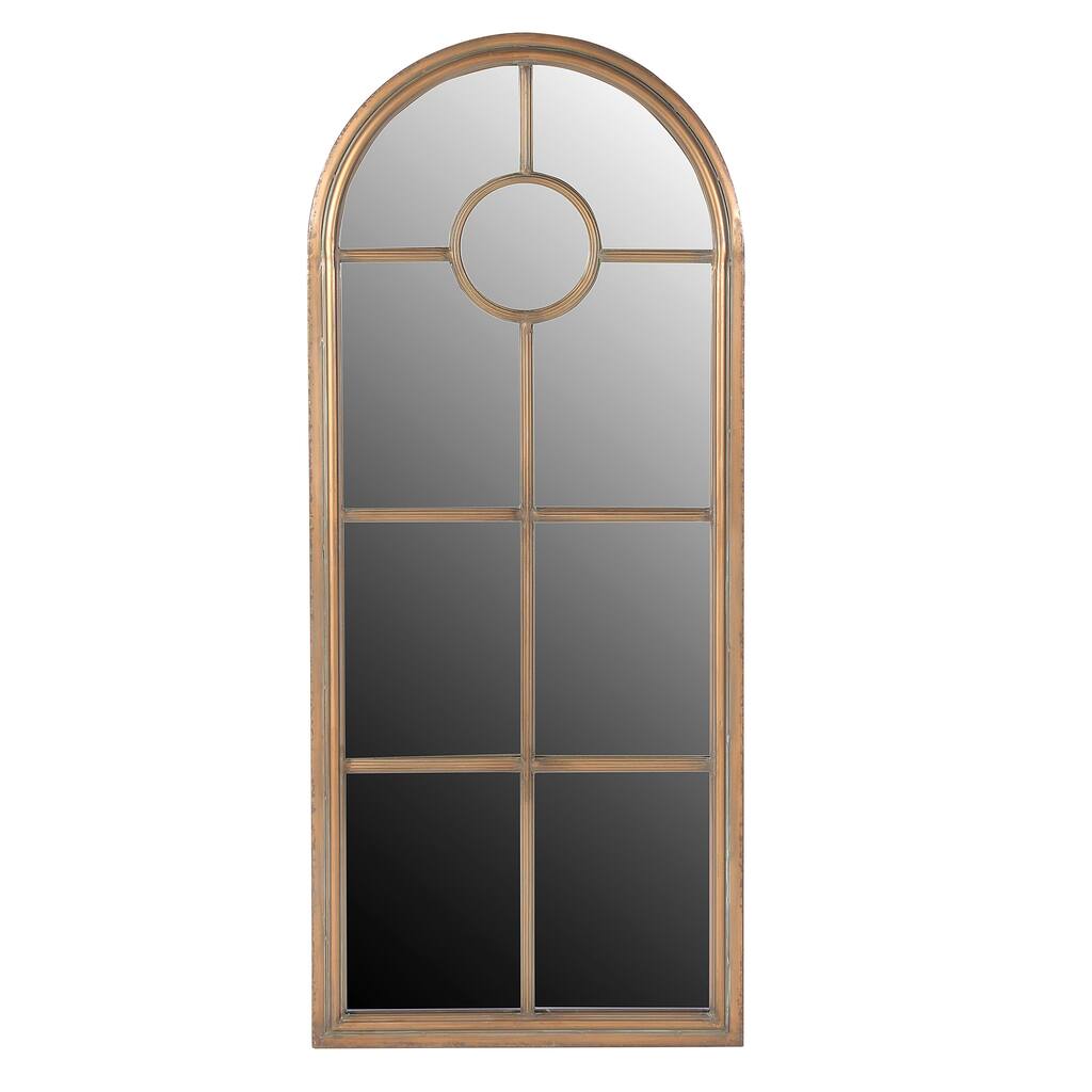 Arched Mirror with Distressed Metal Frame - Antique Bronze