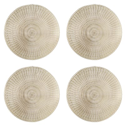 Home Details 4 Pack Round Woven Look Placemats