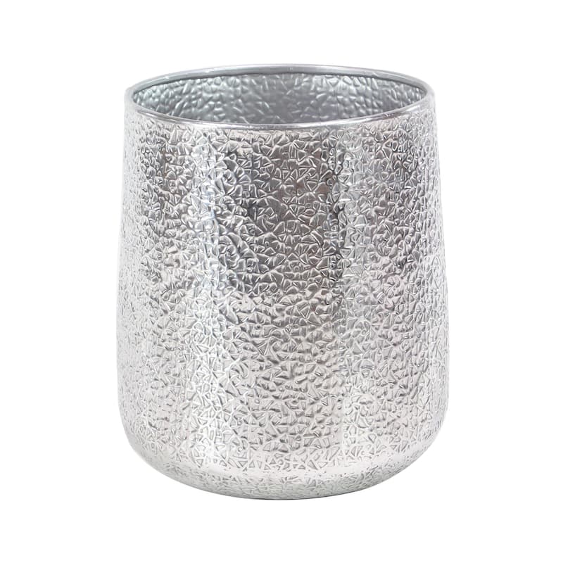 Aluminum Metal Indoor Outdoor Planter with Hammered Design - Set of 3 Silver or Gold - Roche River Decor