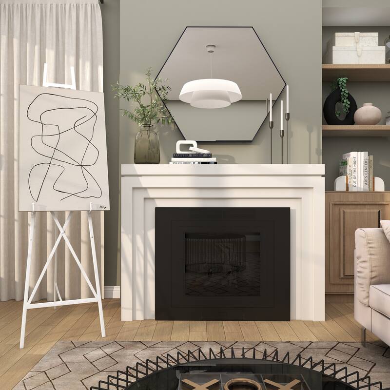 White Metal Tall Adjustable 3 Tier Display Easel with Chain Support