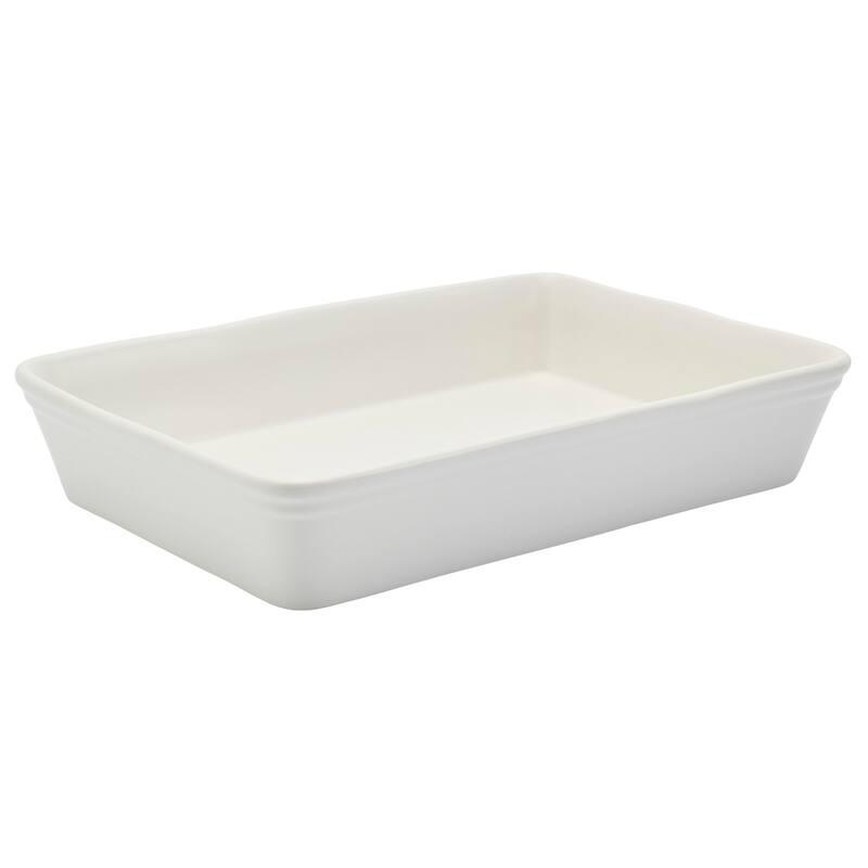 Bee & Willow White Stoneware 3Qt, 13" x 9" x 2.5" Rectangular Baker