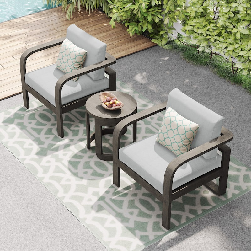 Corvus Annette 3-piece Outdoor Chat Set with Sunbrella Pillows