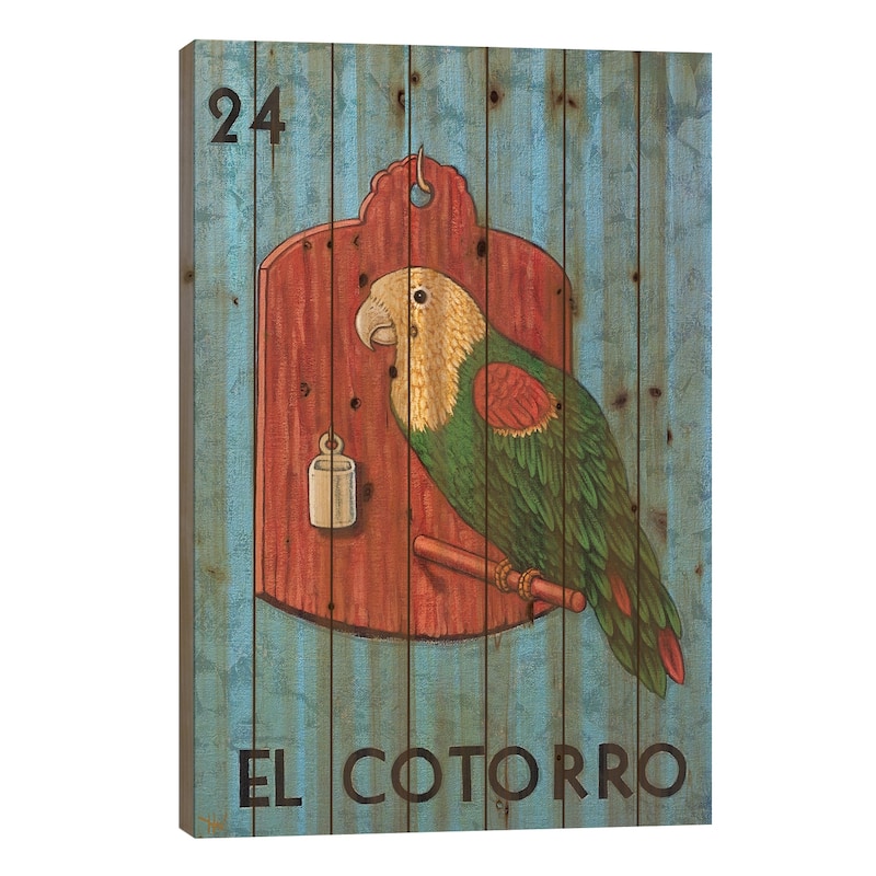 El Cotorro Print On Wood by Holly Wood - Multi-Color - 26x18x1.5