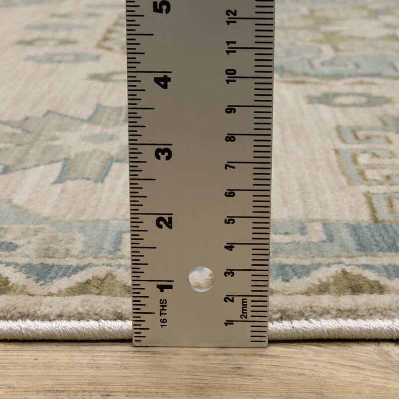 Meadow Bohemian Medallion Beige/ Teal Area Rug