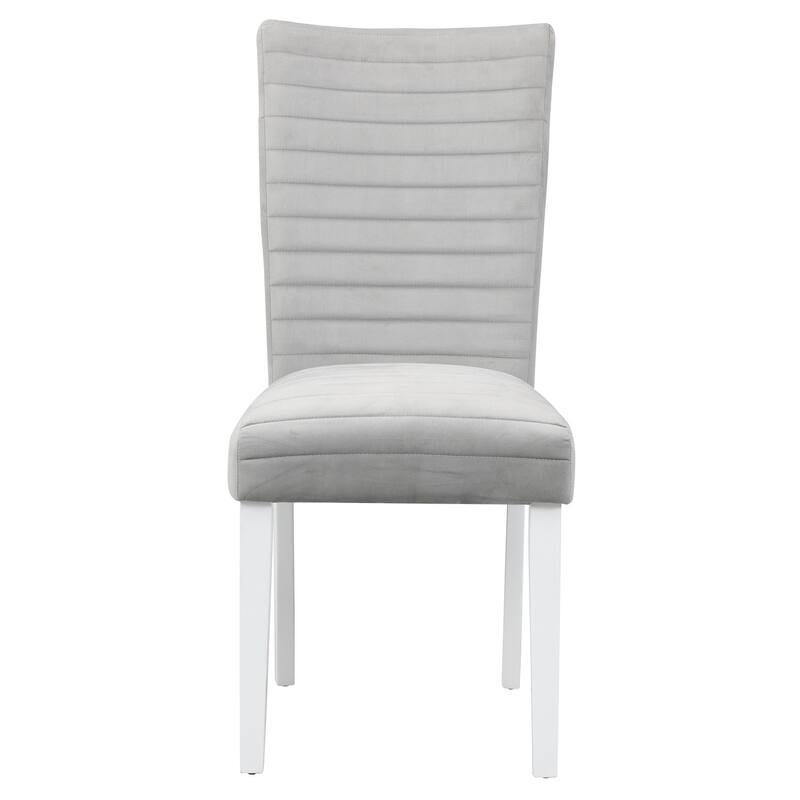 Staccato Grey and White Tufted Back Side Chairs (Set of 2)