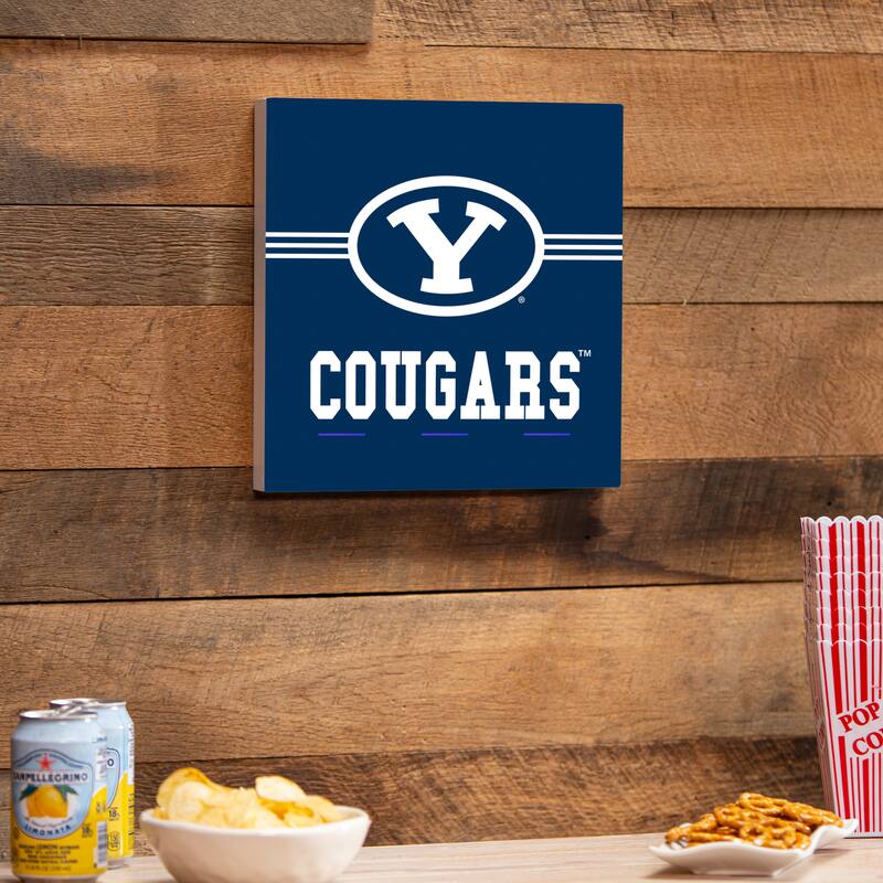 Brigham Young University Wooden Door Decor Wall Sign - Multi-Color - 12 x 12