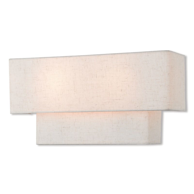 Livex Lighting Claremont 2 Light 8" Tall Wall Sconce with Fabric Shade - English Bronze
