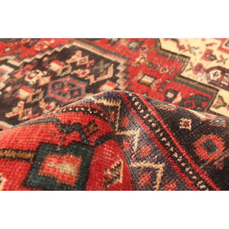 ECARPETGALLERY Hand-knotted Kayseri Vintage Dark Red Wool Rug - 3'10 x 4'2