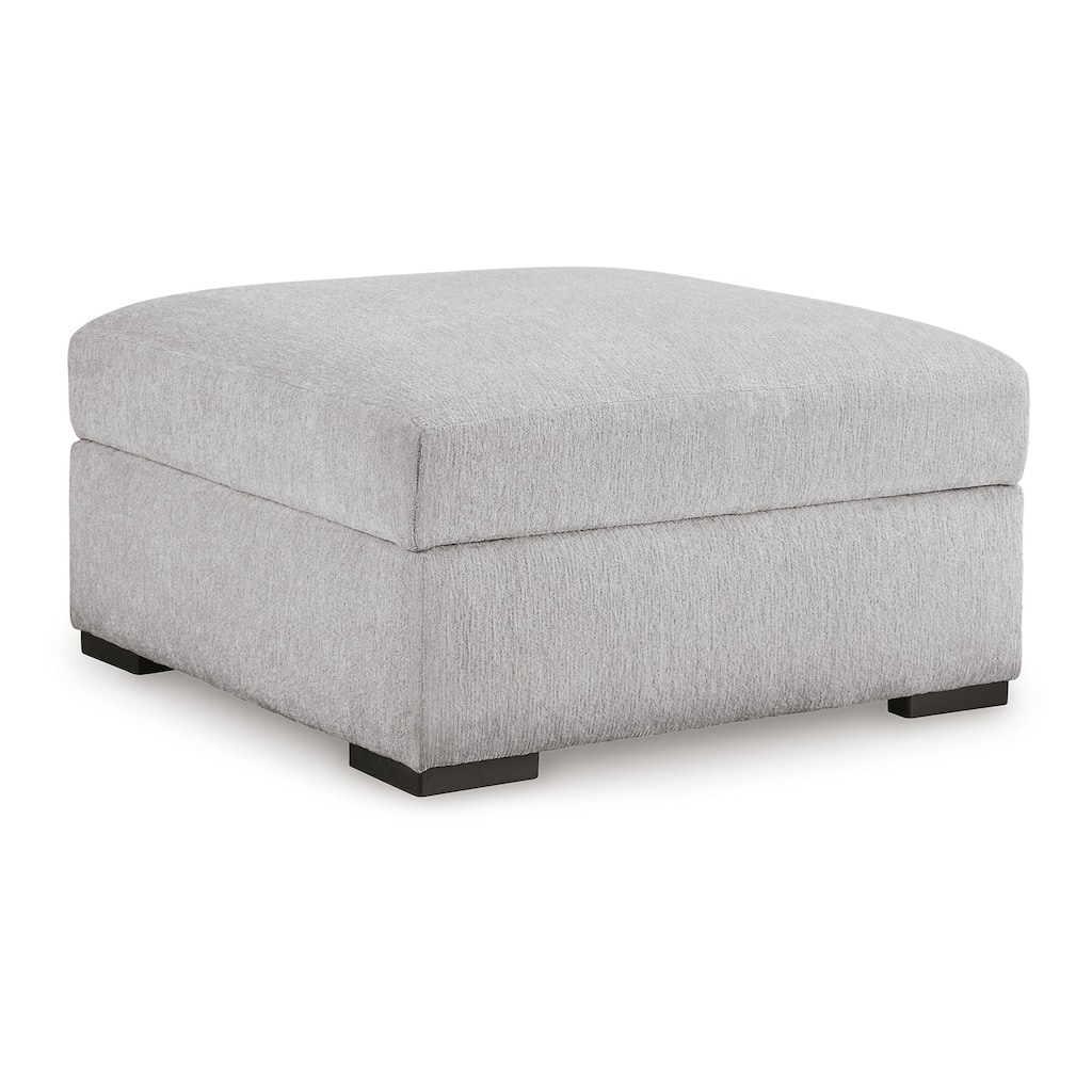 Gaby Low Profile Ottoman with Storage, Locking Wheels, Gray 37 Inch