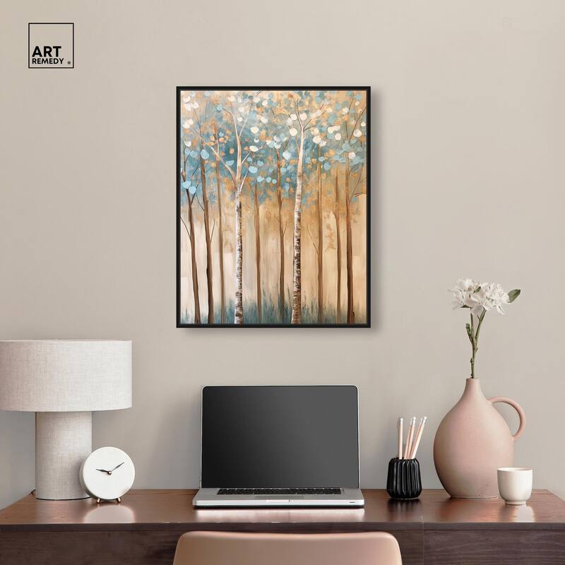 Birch Grove Radiance Canvas by Art Remedy